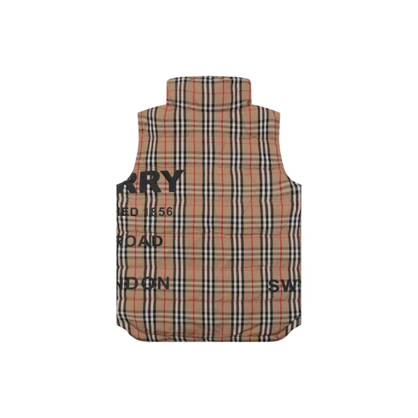 Burberry Vintage Check Logo Print Down Puffer Vest Back view