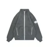 Canada Goose Wool Fleece Stand Collar Zip-Up Jacket (Grey/Black)