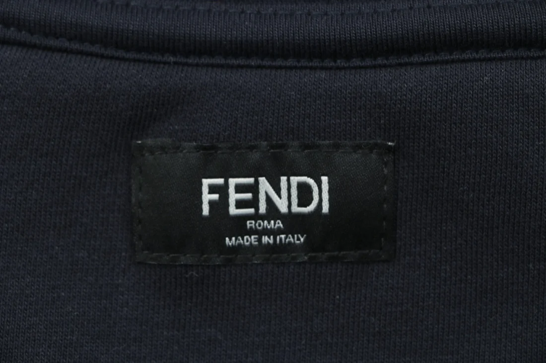 Fendi FF Dog Embroidered Oversized Hoodie Brand label