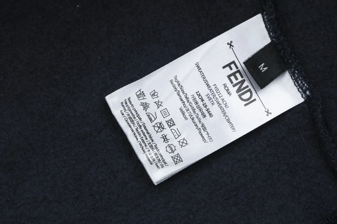 Fendi FF Dog Embroidered Oversized Hoodie Wash label