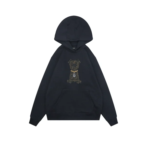 Fendi FF Dog Embroidered Oversized Hoodie Front view