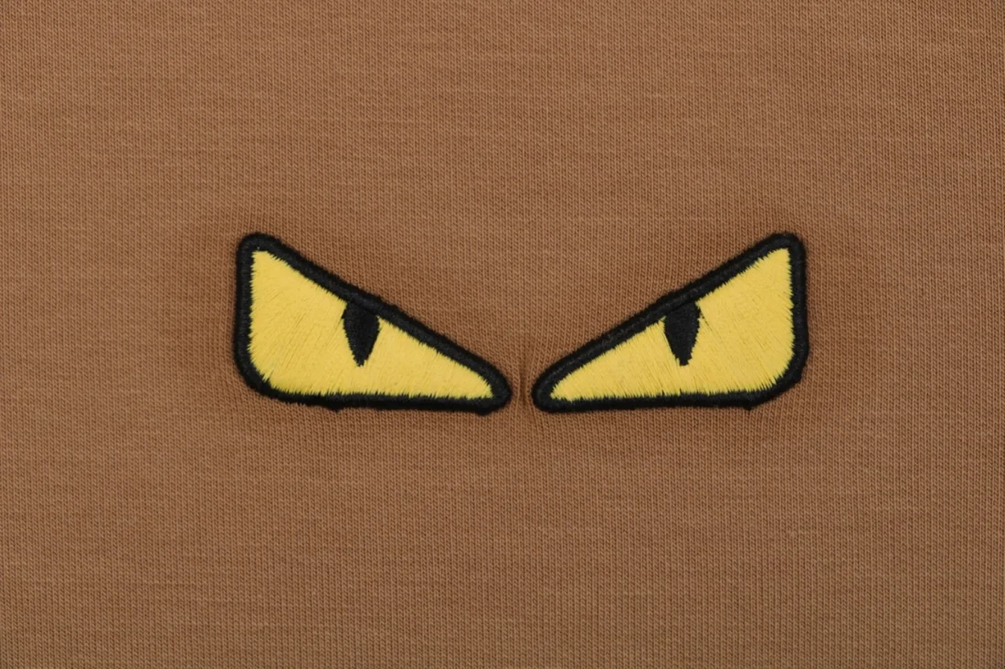 Fendi Monster Eyes Embroidered Crewneck Sweatshirt Brown Brand