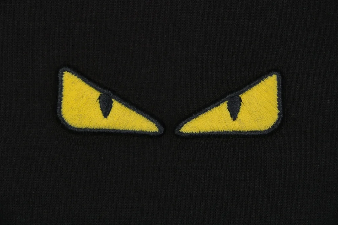 Fendi Monster Eyes Embroidered Crewneck Sweatshirt Black Brand