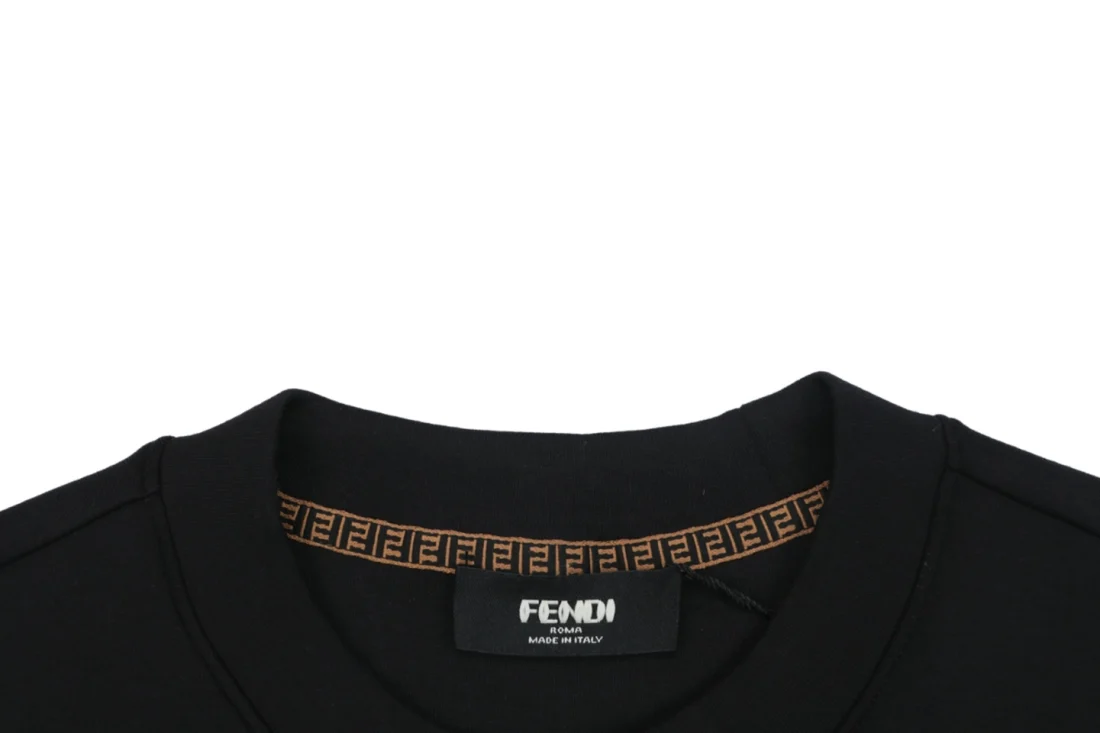Fendi Monster Eyes Embroidered Crewneck Sweatshirt Black Collar