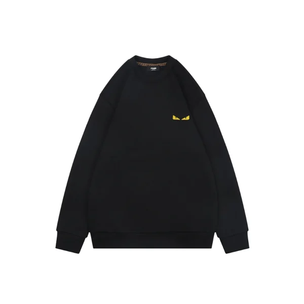 Fendi Monster Eyes Embroidered Crewneck Sweatshirt Black Front view