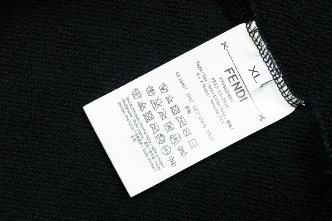 Fendi Monster Eyes Pixel Logo Crewneck Sweatshirt Black Wash label