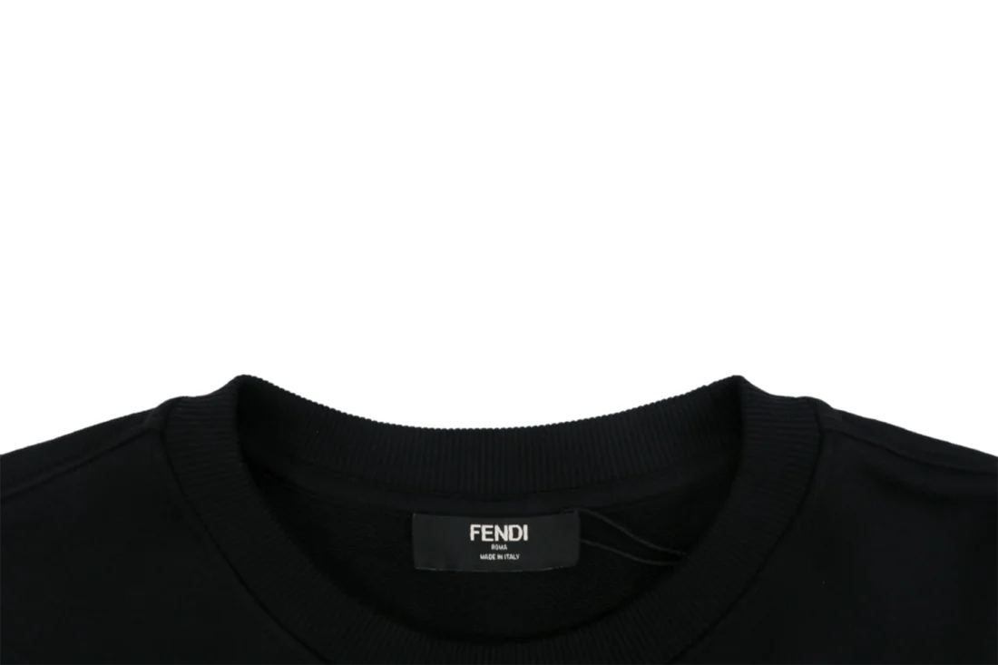 Fendi Monster Eyes Pixel Logo Crewneck Sweatshirt Black Collar