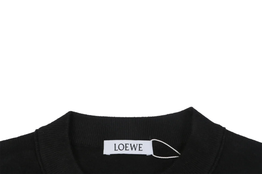 Loewe Anagram Embroidered Crewneck Sweatshirt Black Collar