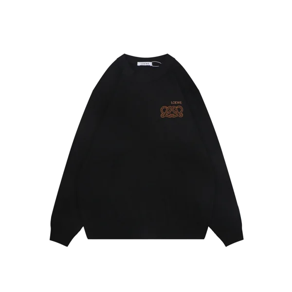 Loewe Anagram Embroidered Crewneck Sweatshirt Black Front view