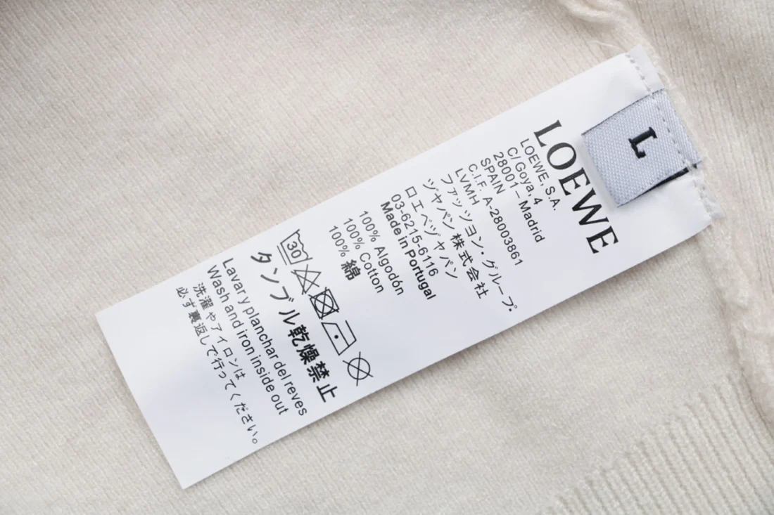 Loewe Anagram Embroidered Crewneck Sweatshirt Grey Wash label