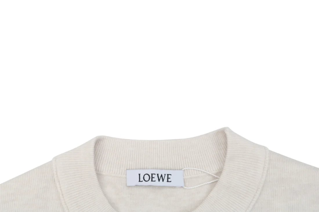 Loewe Anagram Embroidered Crewneck Sweatshirt Grey Collar