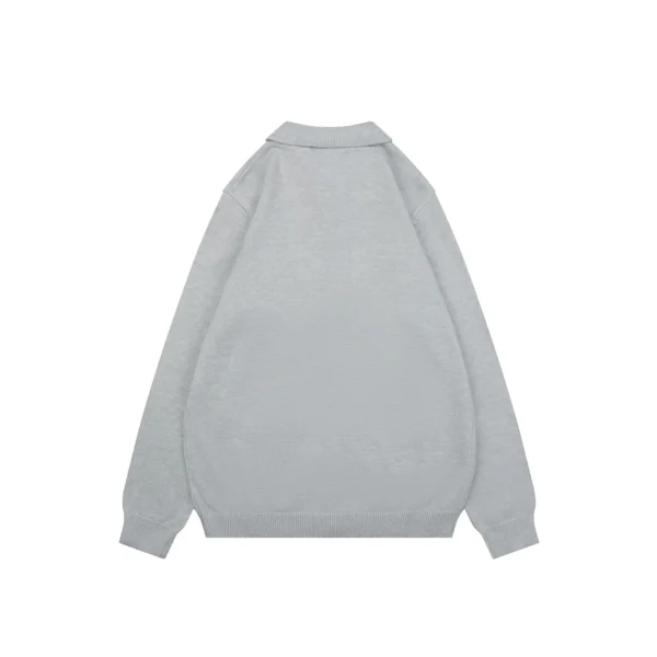 Loewe Anagram Leather Patch Polo Knit Cardigan Back view