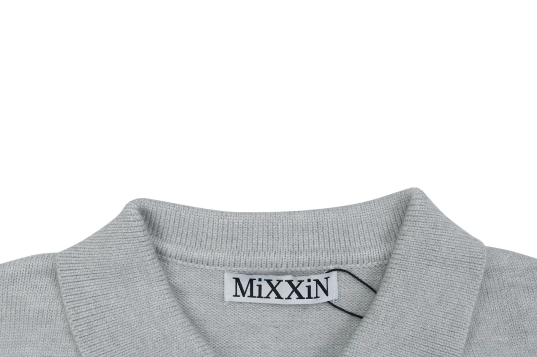 Loewe Anagram Leather Patch Polo Knit Cardigan Collar