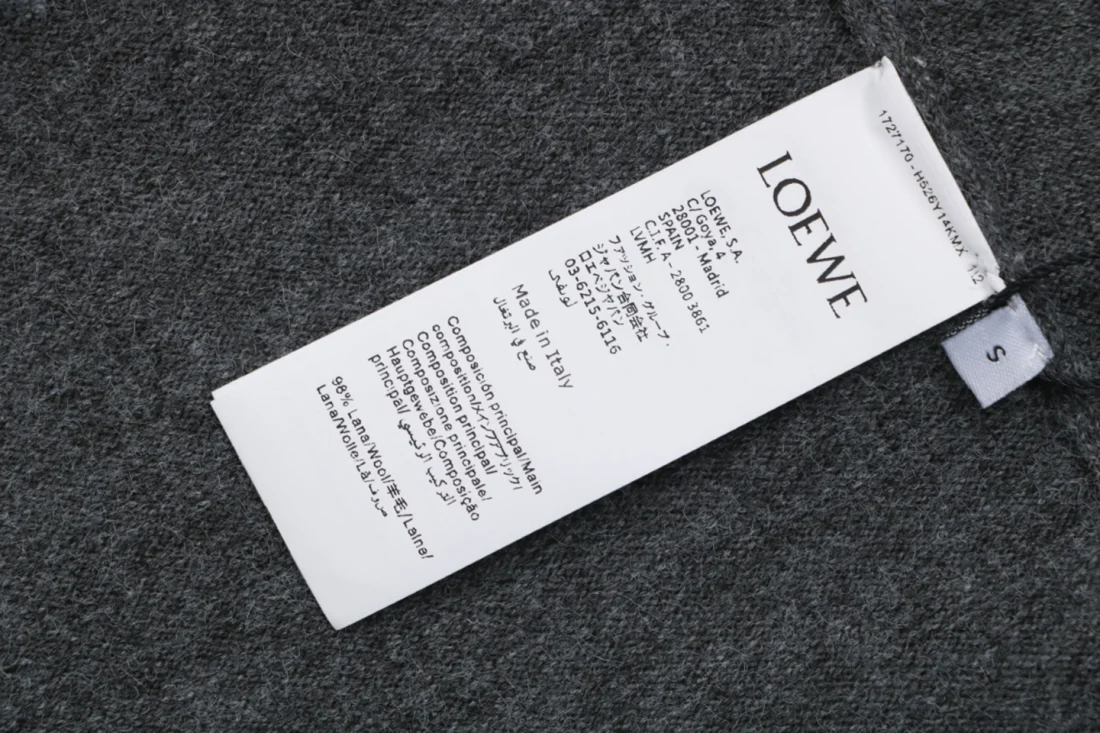 Loewe Anagram Logo Colorblock Crewneck Sweater Wash label