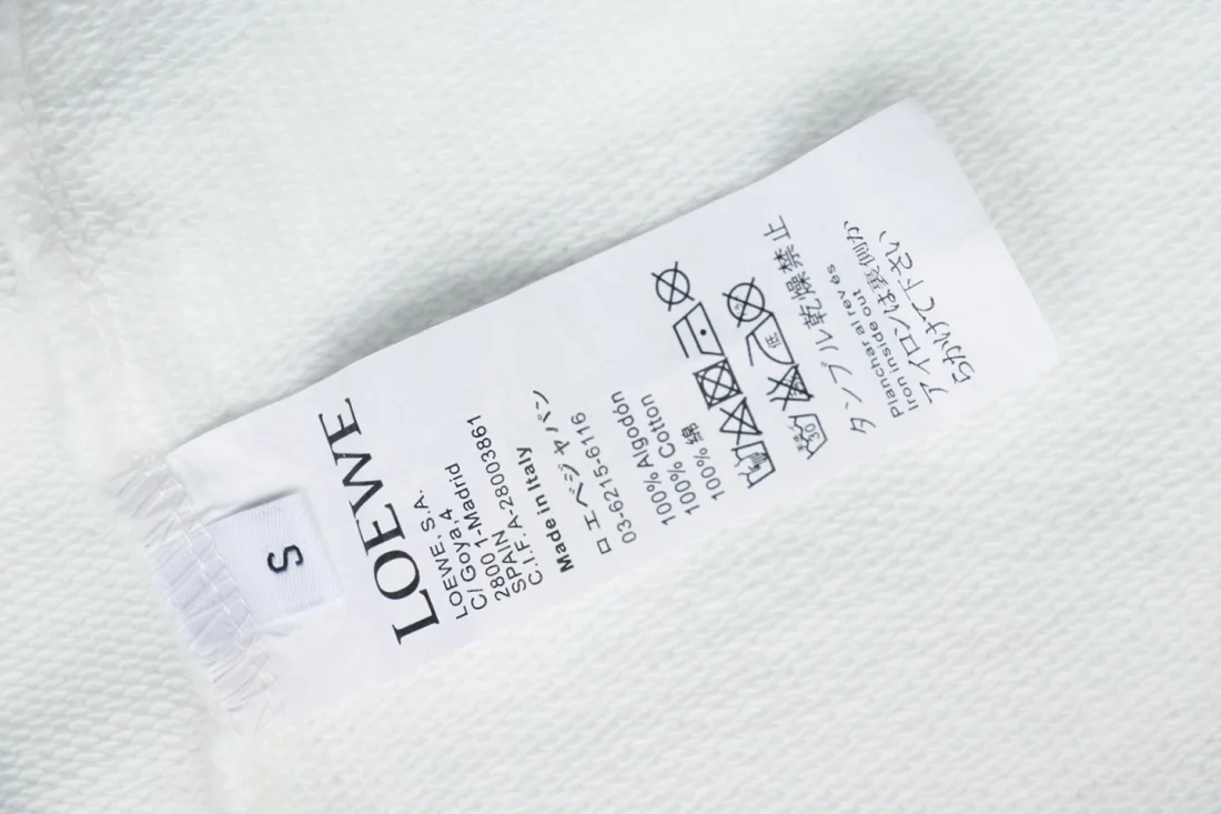 Loewe Anagram Logo Embroidered Oversized Crewneck Sweatshirt White Wash label