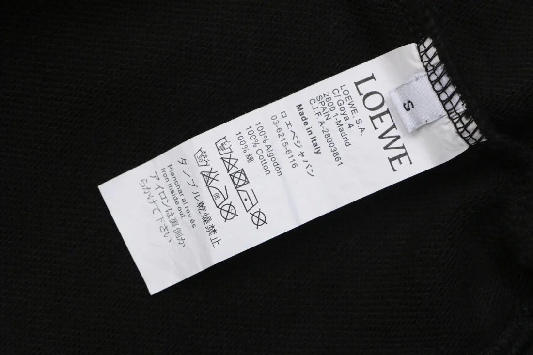 Loewe Anagram Logo Embroidered Oversized Crewneck Sweatshirt Black Wash label