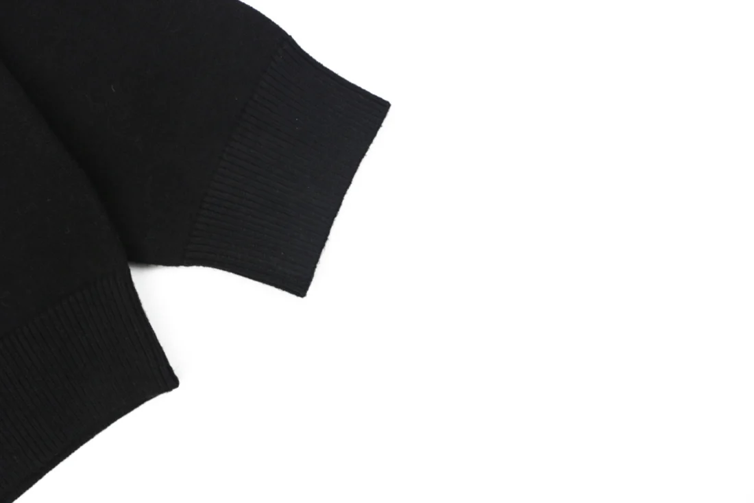 Loewe Anagram Logo Patch Pocket Crewneck Sweater Black Cuff