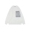 Loewe Anagram Logo Patch Pocket Crewneck Sweater (White/Black)
