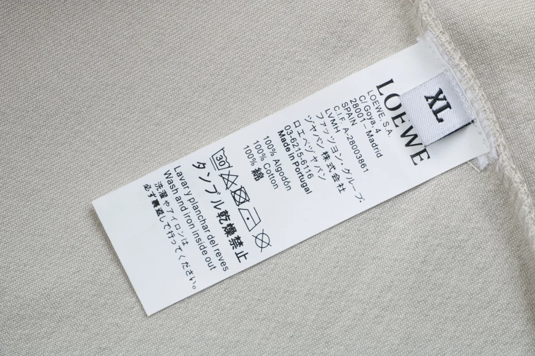 Loewe Anagram Patch Pocket Hoodie Grey Wash label