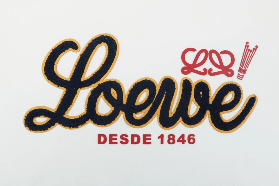 Loewe Embroidered Script Logo Oversized Hoodie White Brand