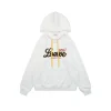 Loewe Embroidered Script Logo Oversized Hoodie (White/Black)