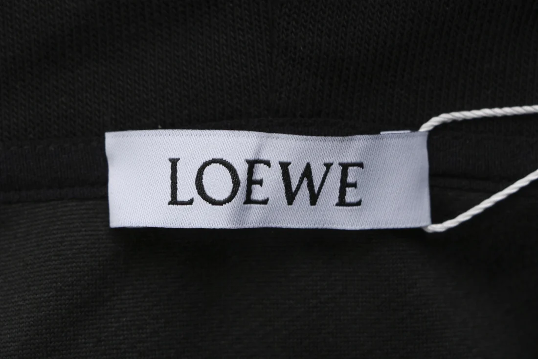 Loewe Embroidered Script Logo Oversized Hoodie Black Brand label