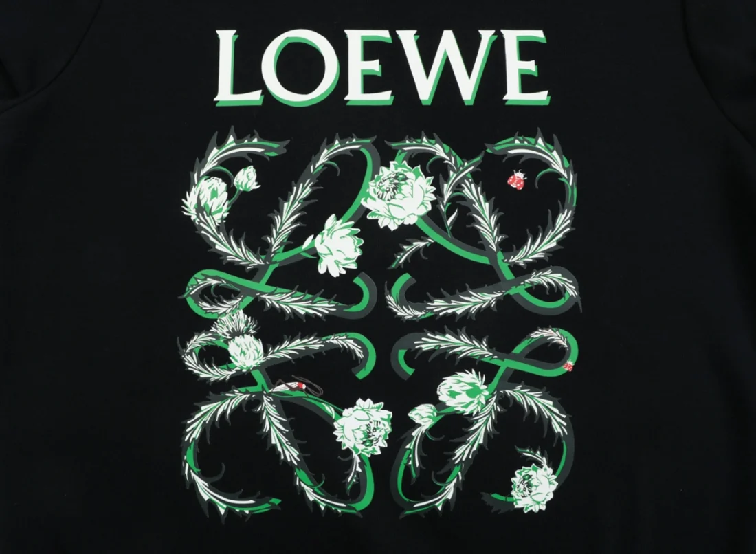 Loewe Floral Anagram Print Oversized Sweatshirt Black Front Print