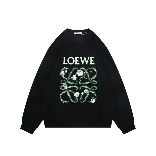 Loewe Floral Anagram Print Oversized Sweatshirt Black Front view