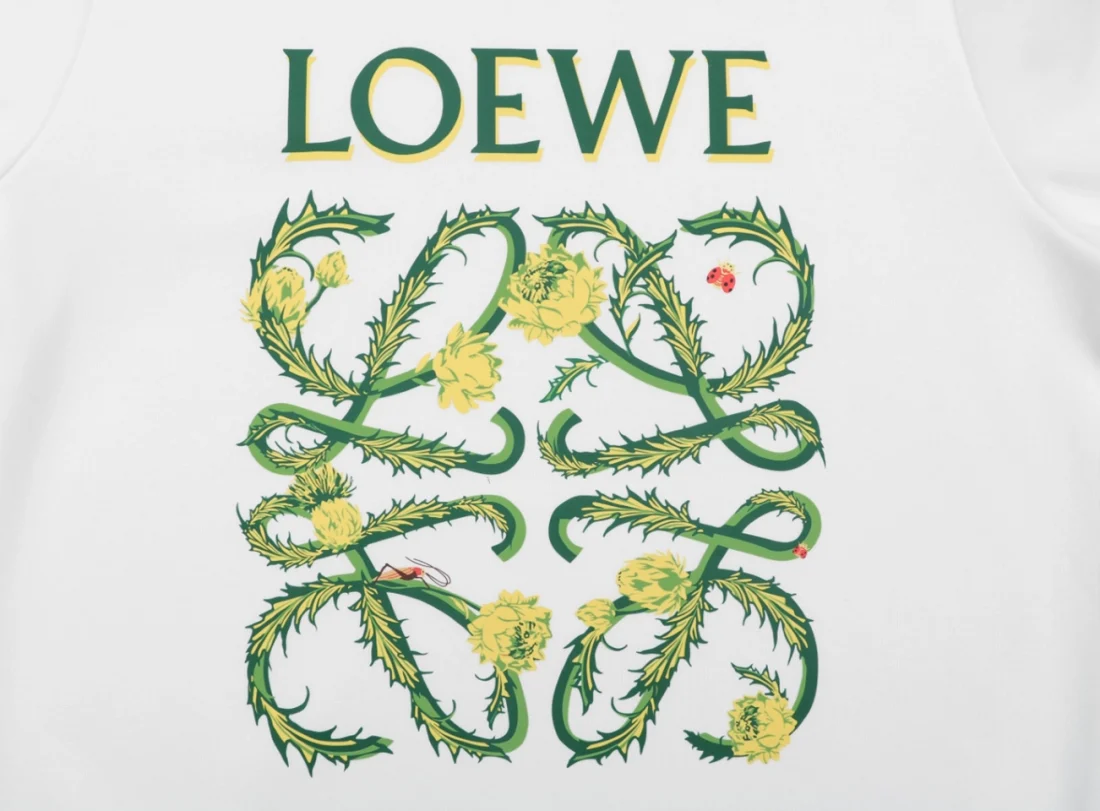 Loewe Floral Anagram Print Oversized Sweatshirt White Front Print