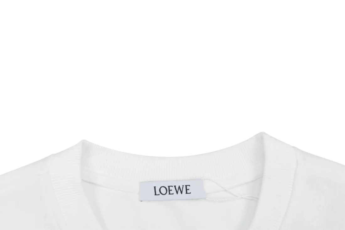 Loewe Floral Anagram Print Oversized Sweatshirt White Collar