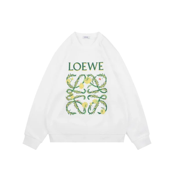 Loewe Floral Anagram Print Oversized Sweatshirt White Front view