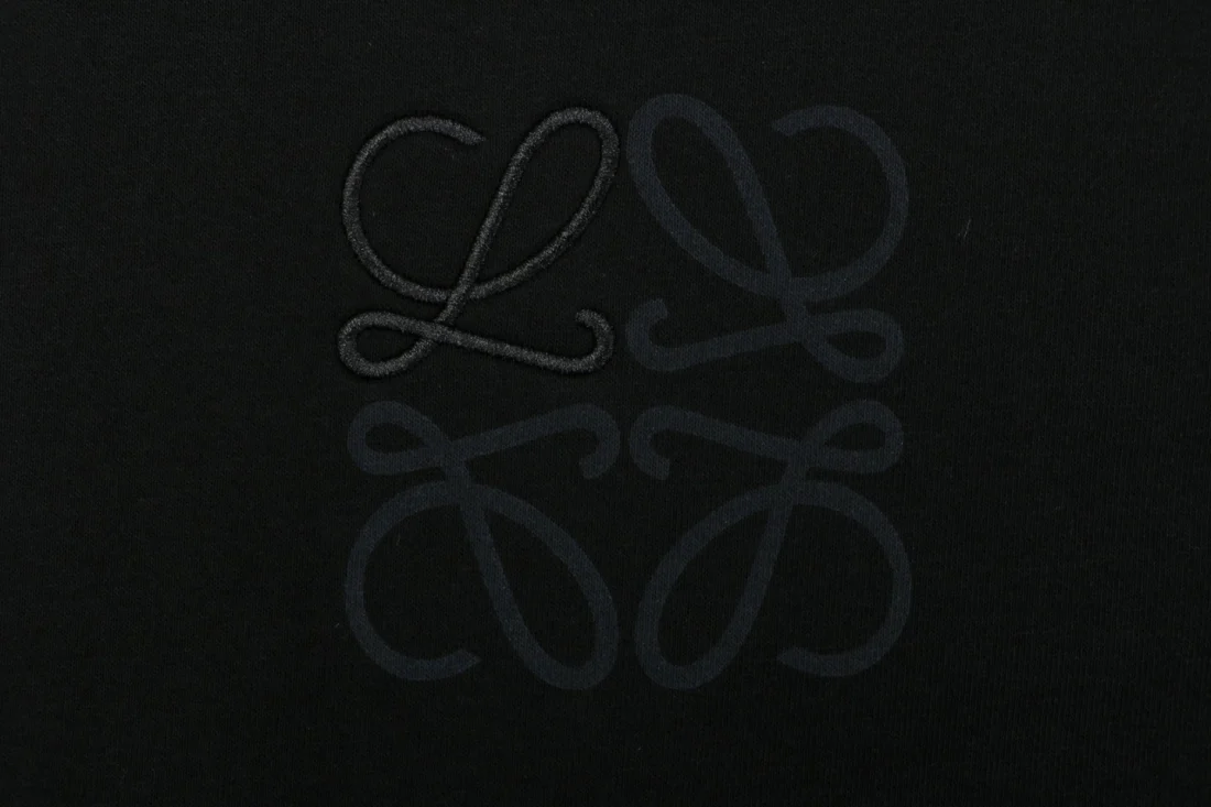 Loewe Tonal Anagram Embroidered Crewneck Sweatshirt Black Brand