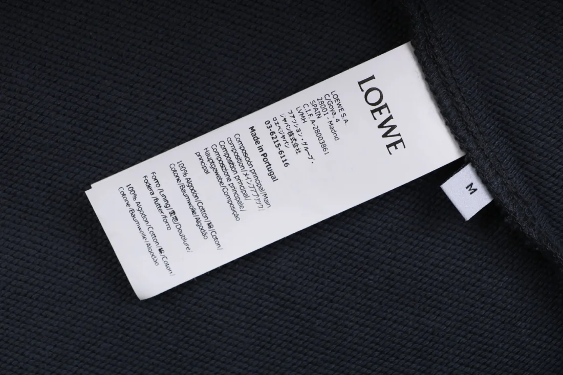 Loewe Tonal Anagram Embroidered Crewneck Sweatshirt Navy Wash label