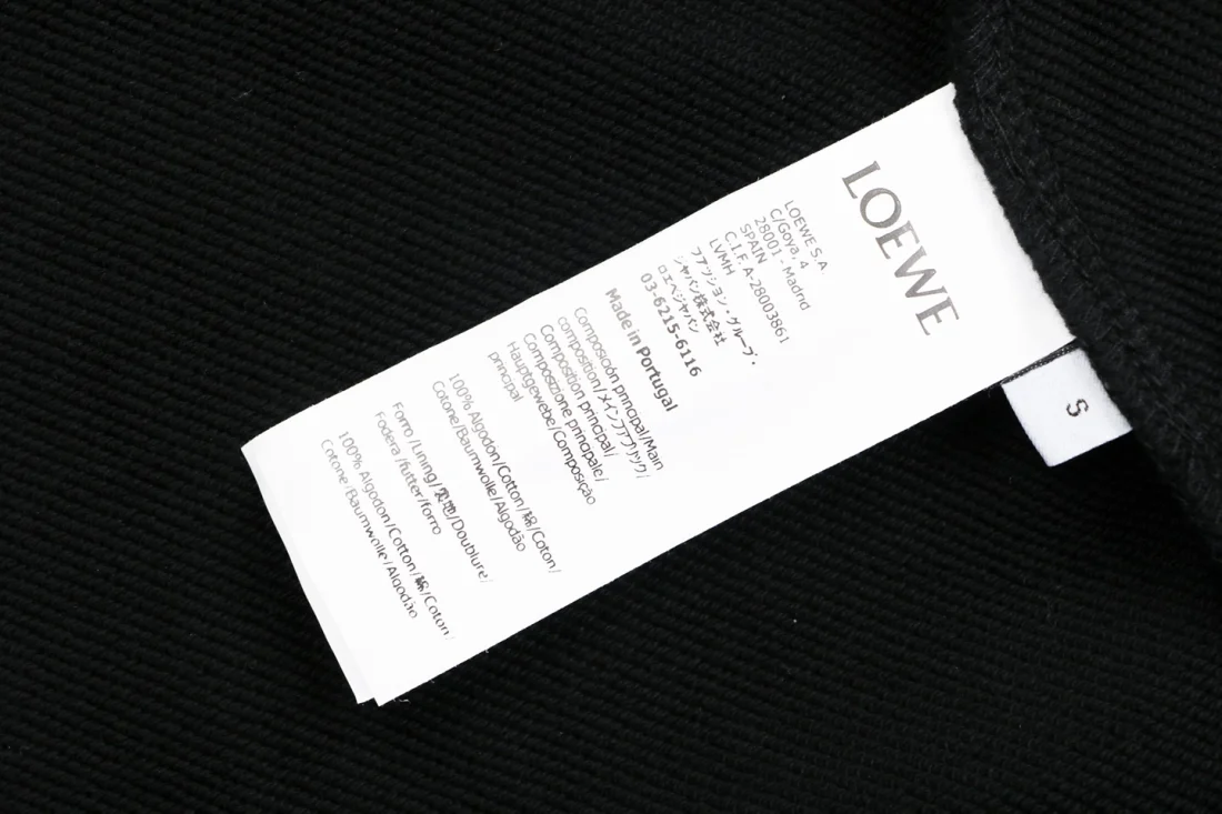 Loewe Tonal Anagram Embroidered Crewneck Sweatshirt Black Wash label