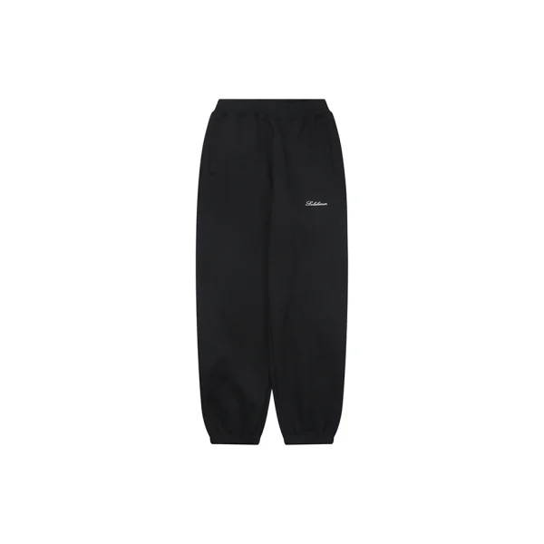 Lululemon Signature Embroidered Logo Oversized Fleece Jogger Pants Black Front view