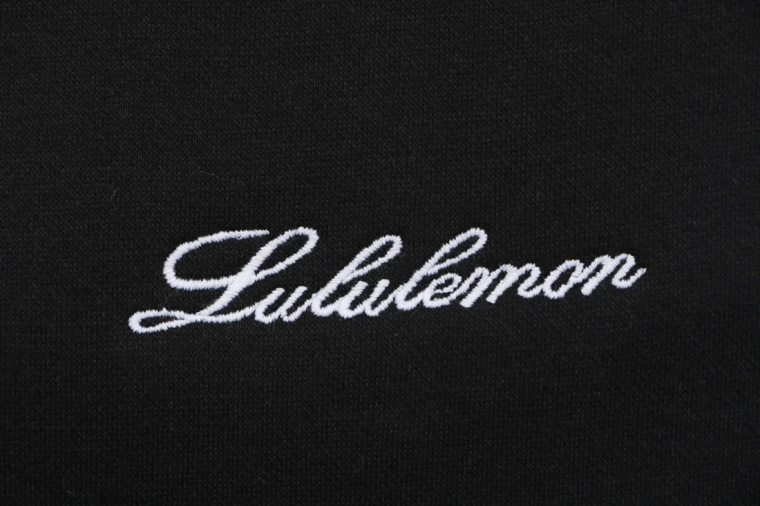 Lululemon Signature Embroidered Logo Oversized Fleece Jogger Pants Black Brand