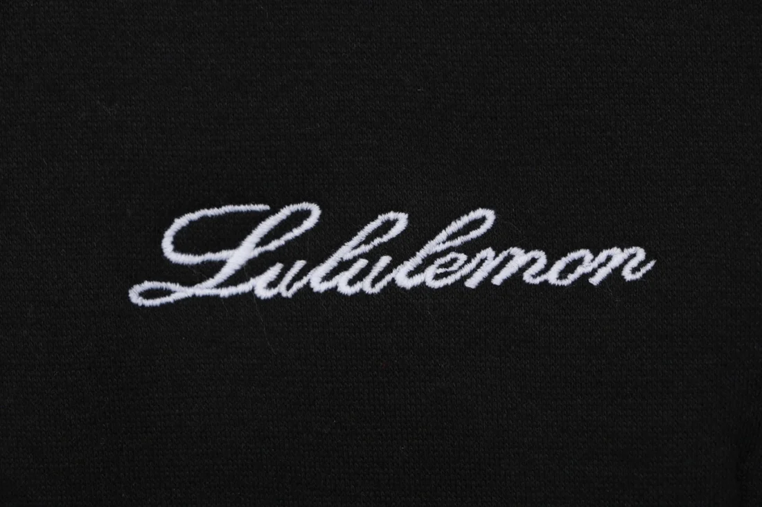 Lululemon Signature Embroidered Logo Oversized Full Zip Hoodie Black Brand