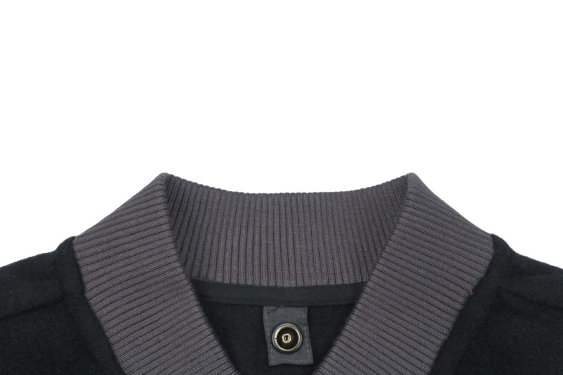 Maison Margiela Contrast Zip Wool Bomber Jacket Collar