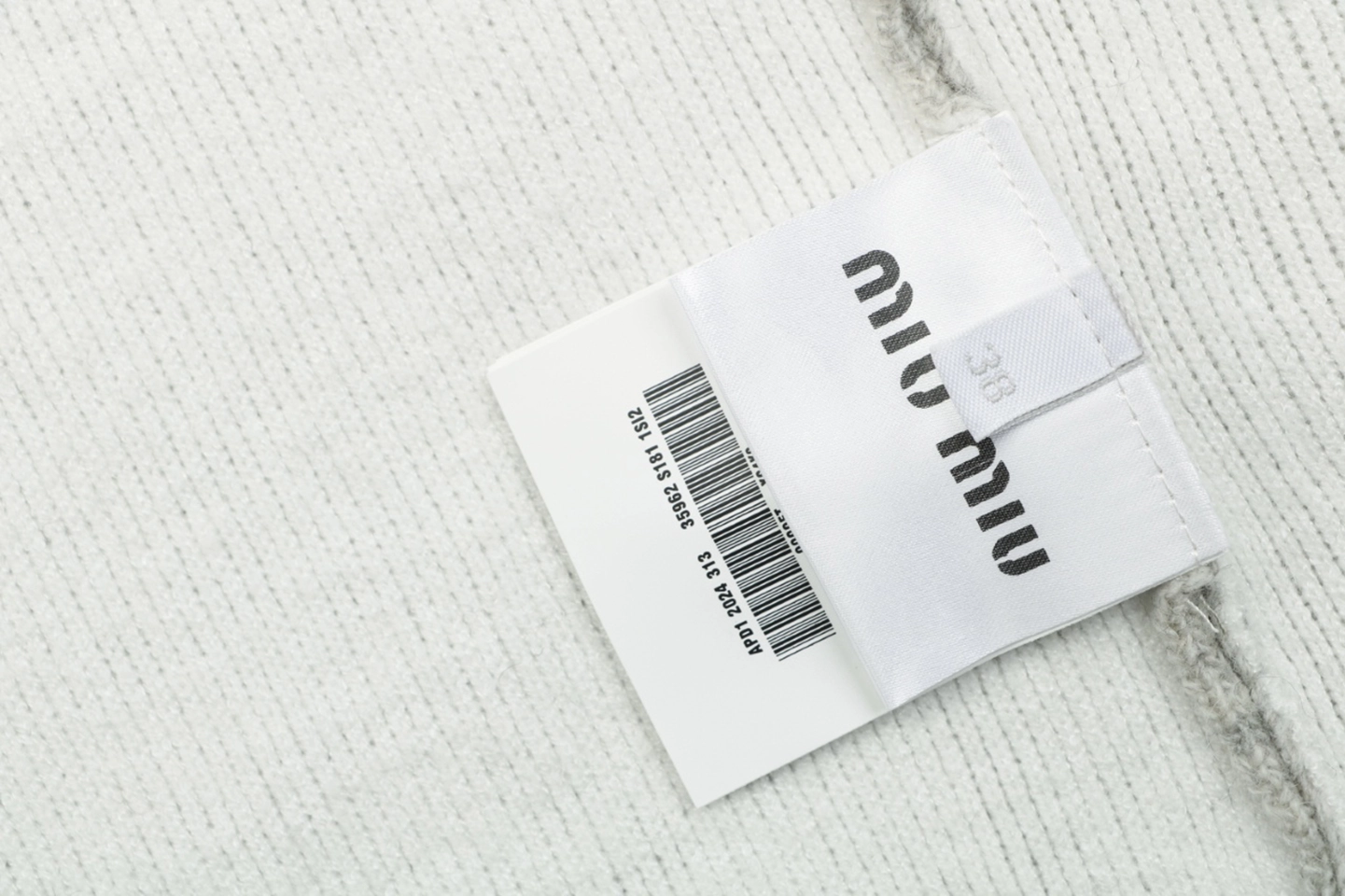 MiuM Logo Wool Zip-Up Knit ‘Oatmeal Grey’ Jacket