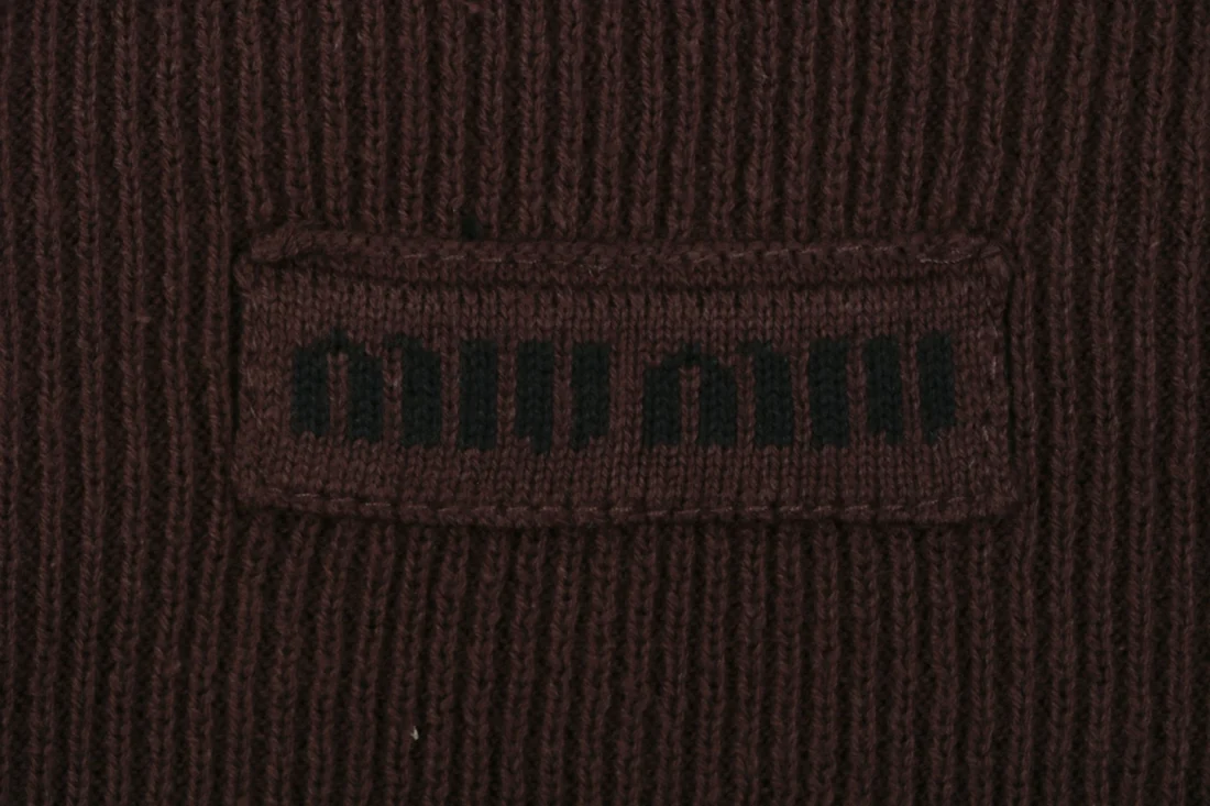 Miu Miu Ribbed Knit Logo Polo Sweater