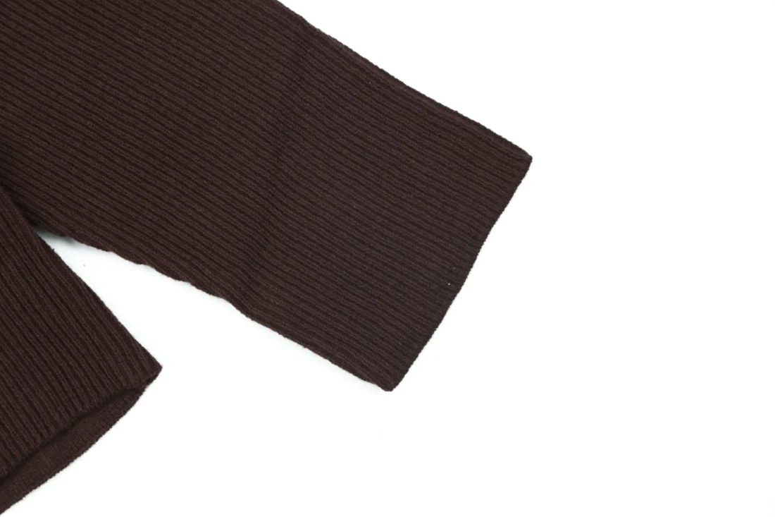 Miu Miu Ribbed Knit Logo Polo Sweater Cuff