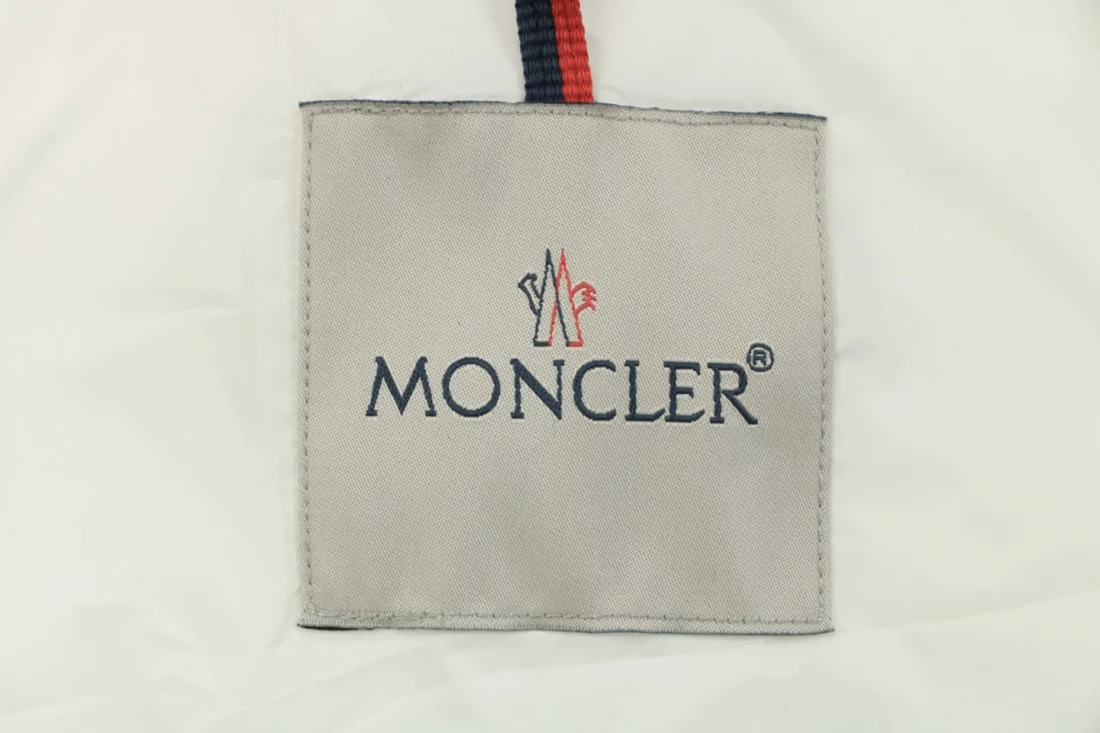 Moncler Alcibia Stand Collar Down Vest White Brand label