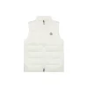 Mxxcler Alcibia Stand Collar Down Vest (White/Black)