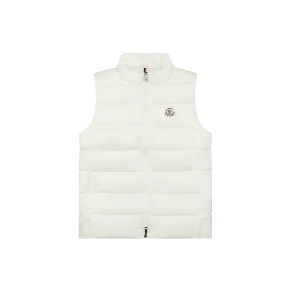 Moncler Alcibia Stand Collar Down Vest White Front view
