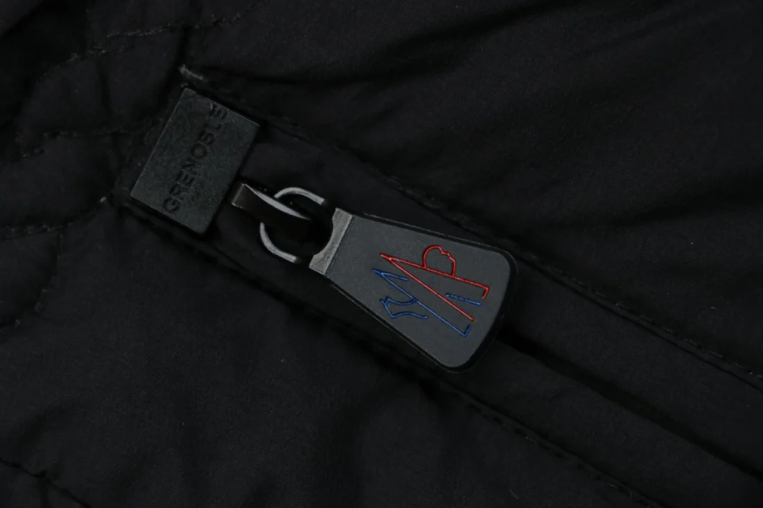 Moncler Anglin Women’s Stand Collar Down Ski Jacket Black Zipper puller