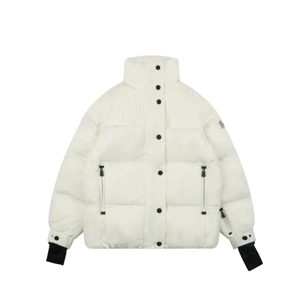 Moncler Anglin Women’s Stand Collar Down Ski Jacket White Front view