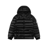 Mxxcler Bady Black Glossy Detachable Hood Slim Fit Down Jacket