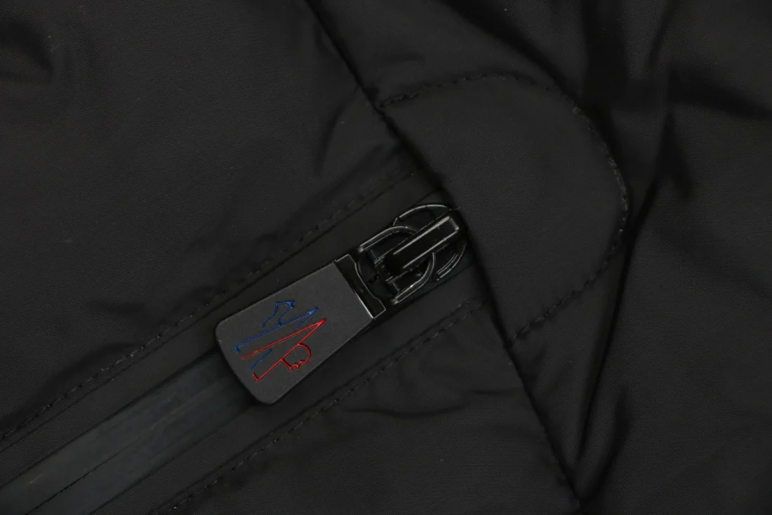 Moncler Beverley Black Detachable Fur Trim Hooded Belted Down Jacket
