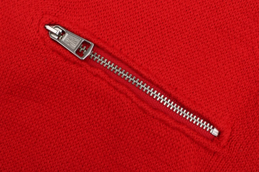 Moncler Black Logo Patch Cashmere Wool Blend Half-Zip High Neck Sweater Zipper puller