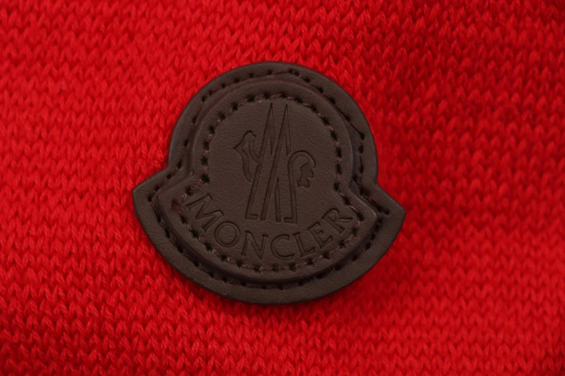 Moncler Black Logo Patch Cashmere Wool Blend Half-Zip High Neck Sweater Brand